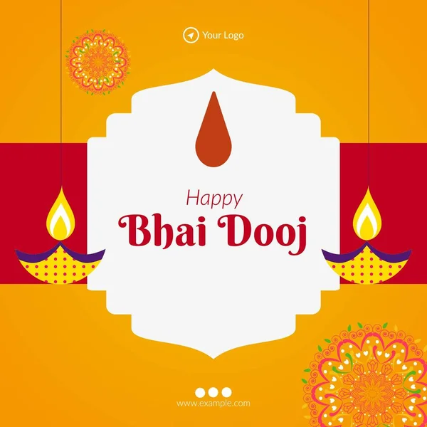 Hint Festivali Mutlu Bhai Dooj Bayrak Tasarımı Şablonu — Stok Vektör