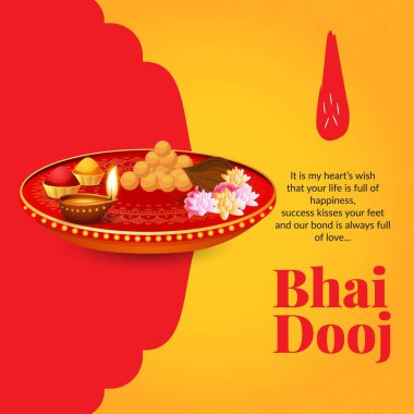 Mutlu Bhai Dooj Hint Festivali afiş tasarım şablonu.