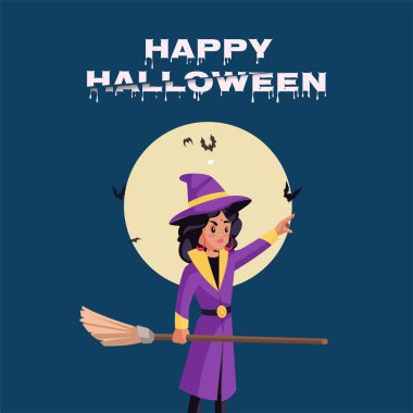 Mutlu Cadılar Bayramı afiş tasarım şablonu.