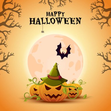 Mutlu Cadılar Bayramı afiş tasarım şablonu.