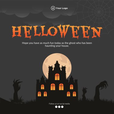 Mutlu Cadılar Bayramı 'nın pankart tasarımı.