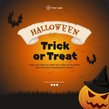 Mutlu Cadılar Bayramı 'nın pankart tasarımı.