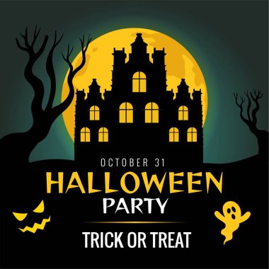 Mutlu Cadılar Bayramı afiş tasarım şablonu.