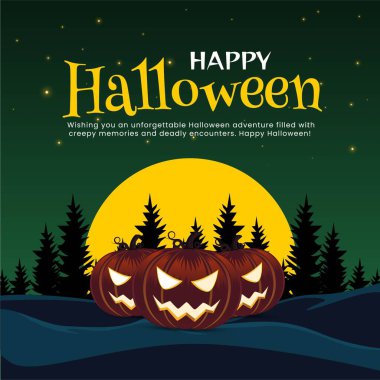 Mutlu Cadılar Bayramı afiş tasarım şablonu.