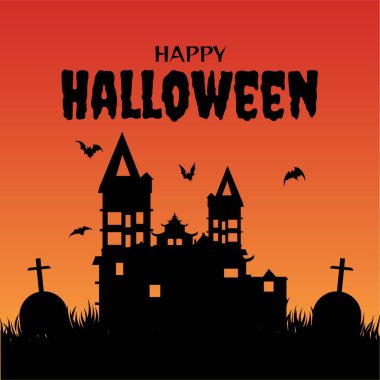 Mutlu Cadılar Bayramı afiş tasarım şablonu.