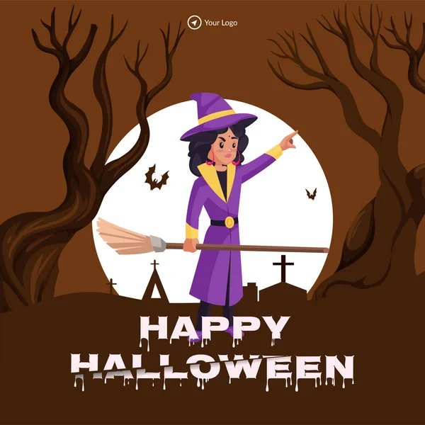 stock vector Happy Halloween banner design template.