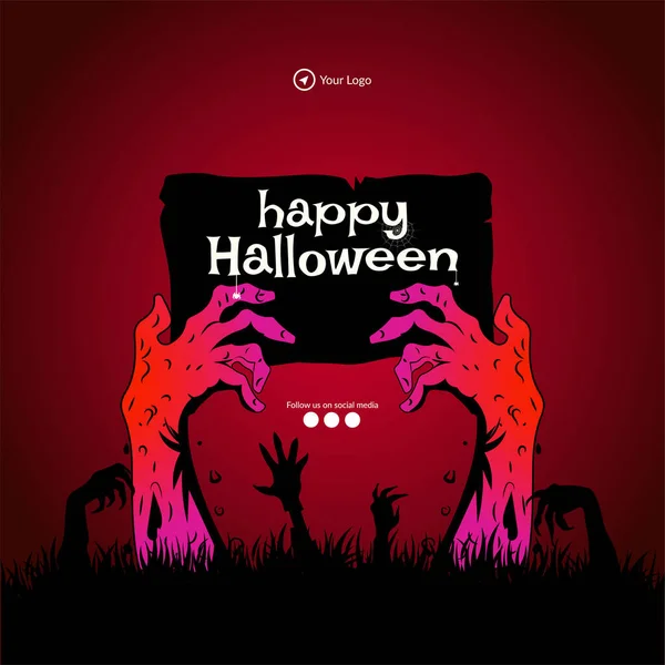 Happy Halloween Banner Design Template — Stockový vektor