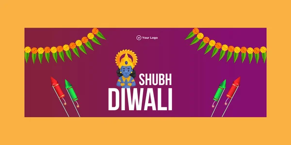Hint Festivalinin Kapak Sayfası Mutlu Diwali Şablonu — Stok Vektör