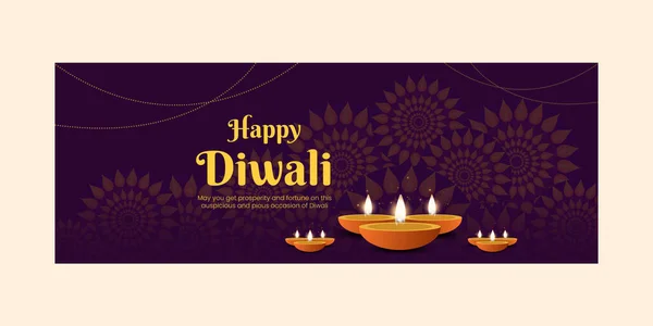 Titelseite Des Indischen Festivals Happy Diwali Vorlage — Stockvektor
