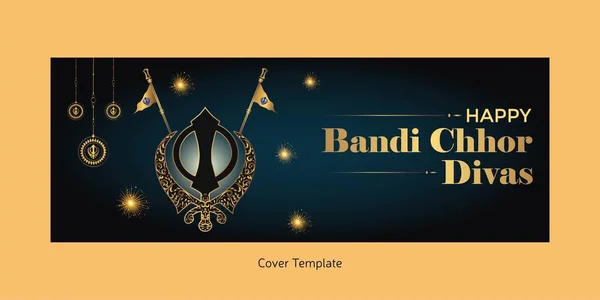 Happy Bandi Chhor Divas Indiase Festival Cover Pagina Sjabloon — Stockvector