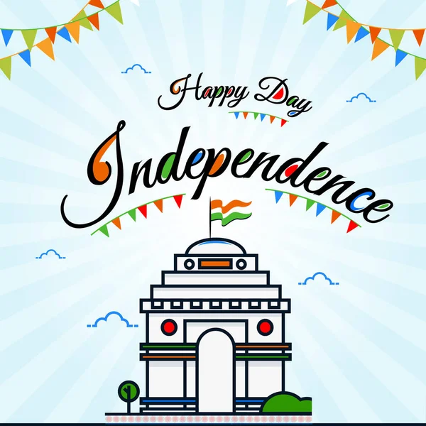 Banner Design 15Th August Happy Independence Day Template — Stock Vector