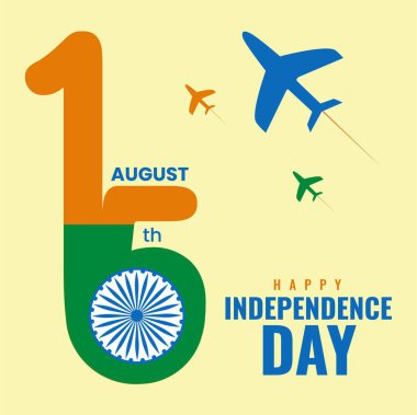 15 Ağustos 'u kutluyoruz Bağımsızlık Günü afiş tasarımı.