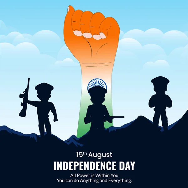 Célébration Août Heureux Conception Bannière Jour Indépendance — Image vectorielle