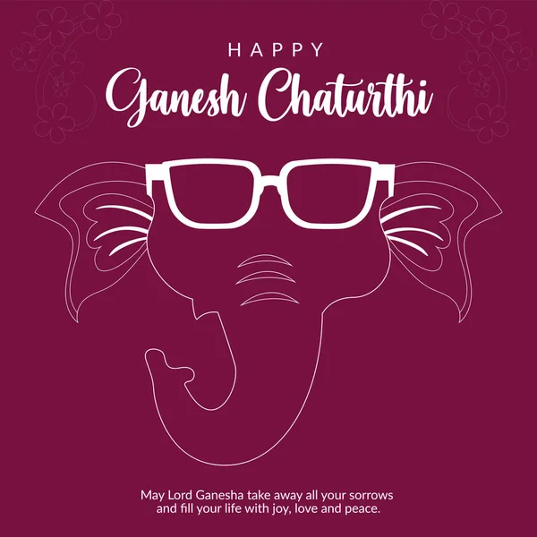 India Festival Tradicional Feliz Ganesh Chaturthi Banner Plantilla Diseño — Archivo Imágenes Vectoriales