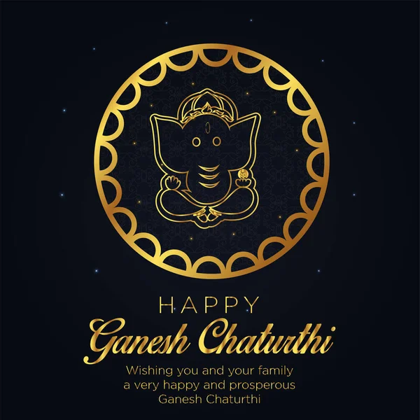 Festa Tradizionale Indiana Felice Ganesh Chaturthi Banner Design Template — Vettoriale Stock