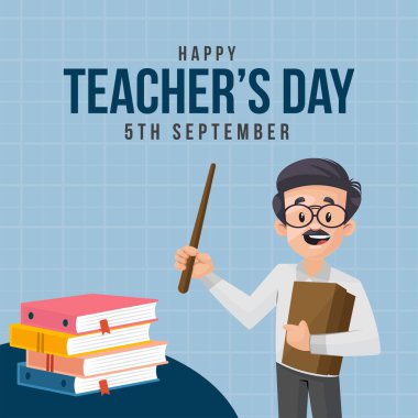 Güzel mutlu öğretmenler günü afişi tasarım şablonu.