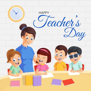 Yaratıcı mutlu öğretmenler günü afişi tasarım şablonu. 