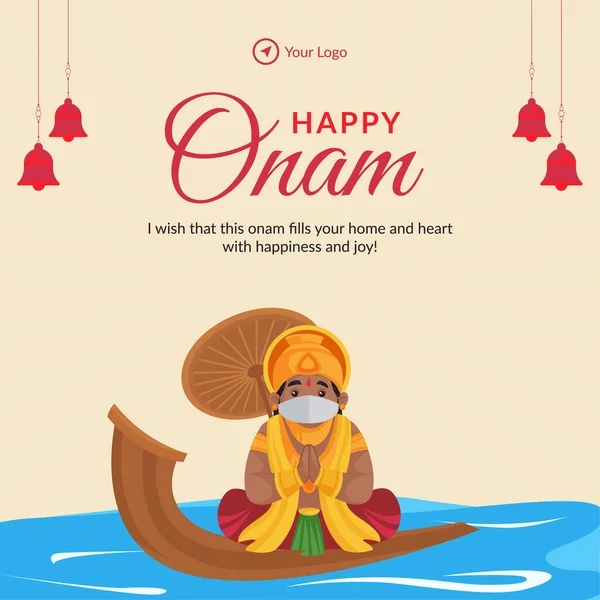 Banner Design Von Happy Onam Südindischen Festival Vorlage — Stockvektor