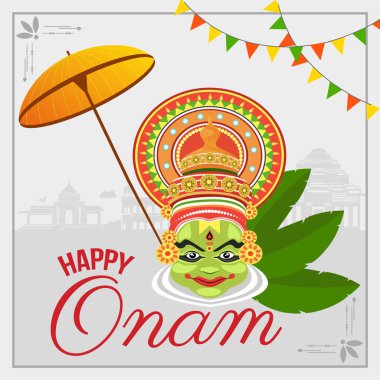 Gerçekçi Mutlu Onam Hint Festivali afiş tasarımı şablonu.