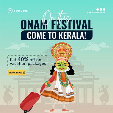 Mutlu onam festivali şablonunun bayrak tasarımı.