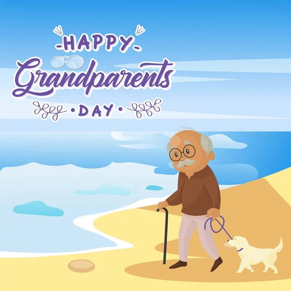 Дизайн Баннера Счастливые Бабушки Дедушки — стоковый вектор