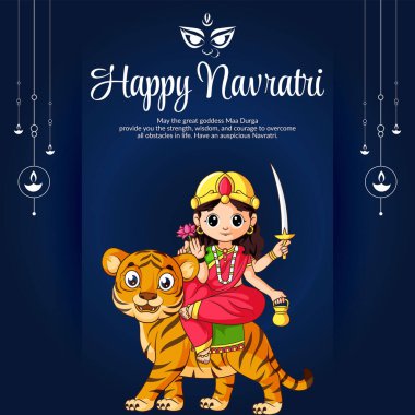 Mutlu Navratri güzel Hint festivali afişi tasarımı. 