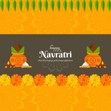 Mutlu Navratri güzel Hint festivali afişi tasarımı.
