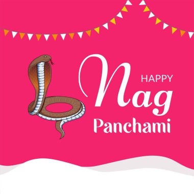 Banner design of happy nag Panchami Indian festival template.  clipart