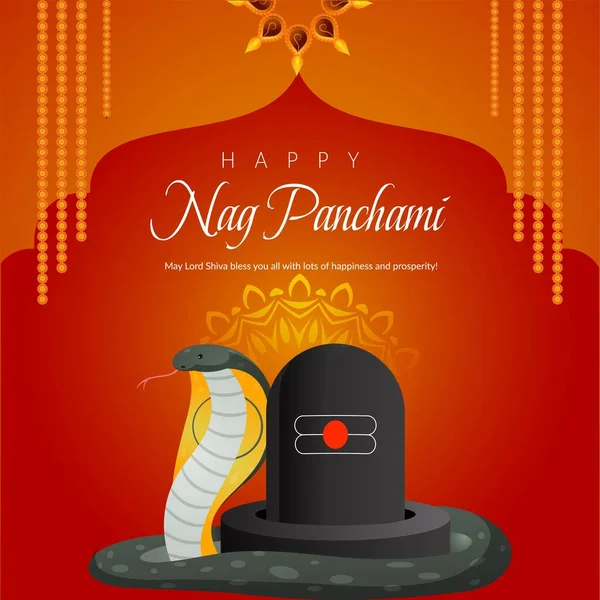 Hindu Festivali Nin Bayrak Tasarımı Mutlu Panchami Şablonu — Stok Vektör