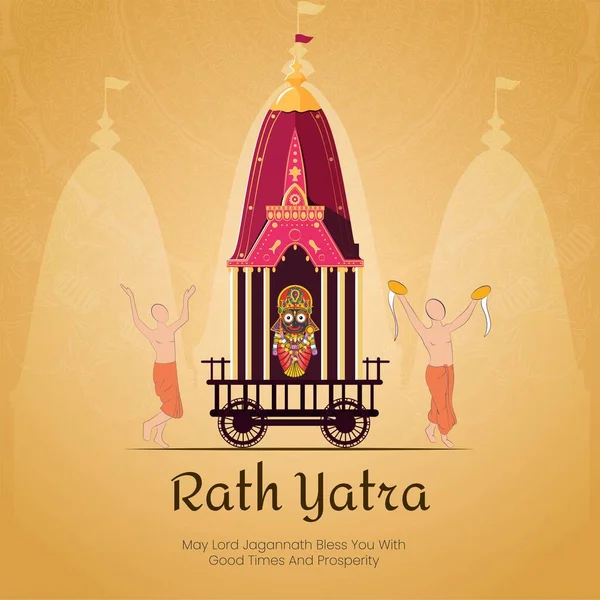 Banner Ontwerp Van Indiase Festival Jagannath Rath Yatra Sjabloon — Stockvector