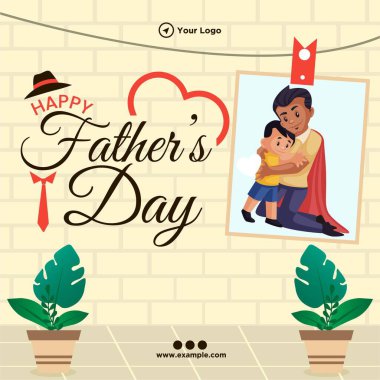 Babalar Günü afiş tasarım şablonu. 
