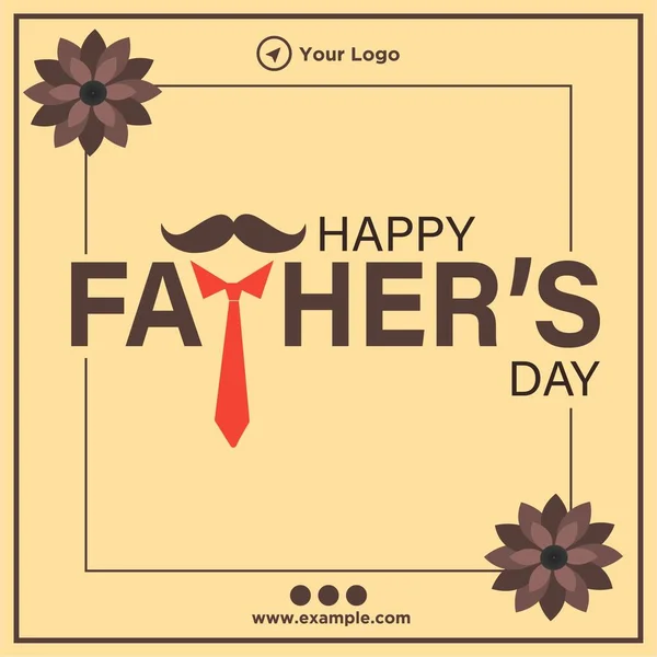 Plantilla Diseño Banner Del Día Del Padre Feliz — Vector de stock