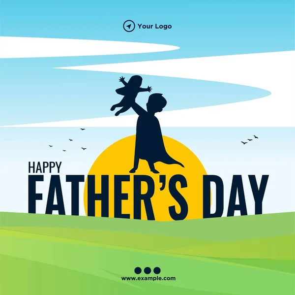 Happy Father Day Banner Design Template — Stockový vektor