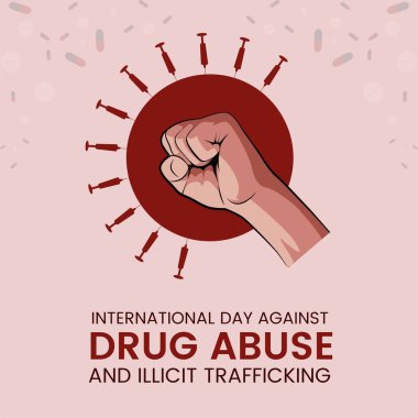 Uyuşturucu bağımlılığına karşı uluslararası günün afiş tasarımı.