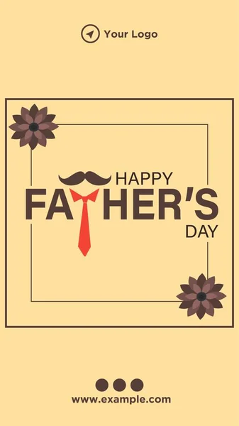Happy Father Day Portrait Template Design — Stock Vector
