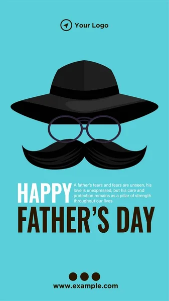 Happy Father Day Portrait Template Design — Stock Vector