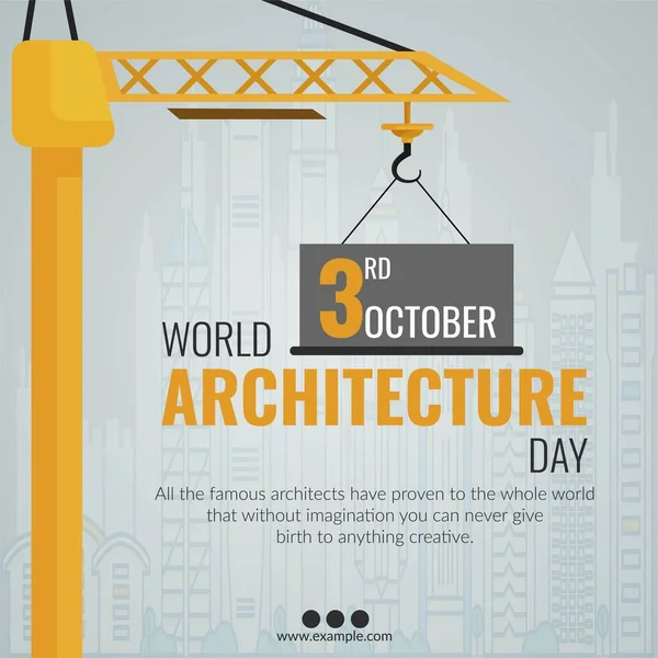 Шаблон Дизайну Банерів День Світової Архітектури — стоковий вектор