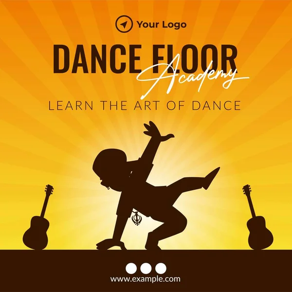 Banner Design Dance Floor Academy Template — Stock Vector