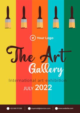 Sanat galerisi uluslararası sanat sergisi broşürü tasarımı.