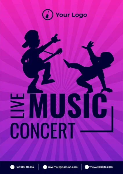 Live Music Concert Flyer Design — Stock Vector