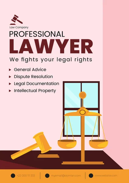 Професійний Адвокат Бореться Вашим Дизайном Легальних Прав — стоковий вектор