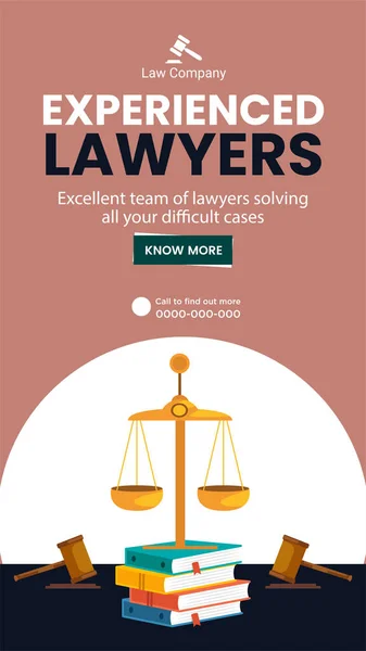 Excellent Team Lawyers Solving All Your Difficult Cases Portrait Template — Stock Vector