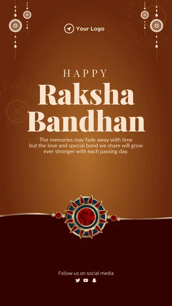 Indiase Festival Gelukkig Raksha Bandhan Portret Template Ontwerp — Stockvector