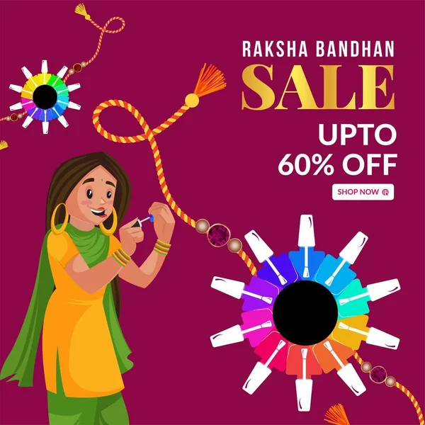 Banner Diseño India Festival Religioso Feliz Raksha Bandhan Venta Vector — Vector de stock