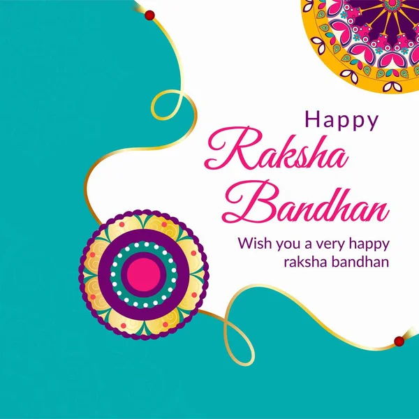Banner Design Festival Religioso Indiano Feliz Raksha Bandhan Ilustração Vetorial — Vetor de Stock