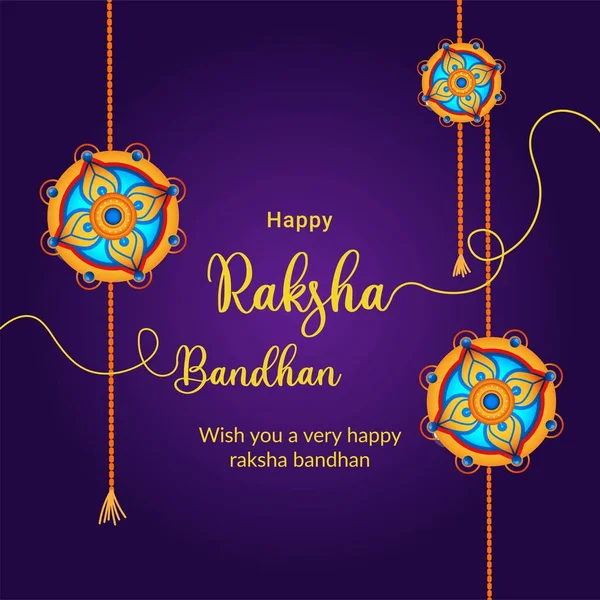 Banner Diseño India Festival Religioso Feliz Raksha Bandhan Vector Ilustración — Archivo Imágenes Vectoriales