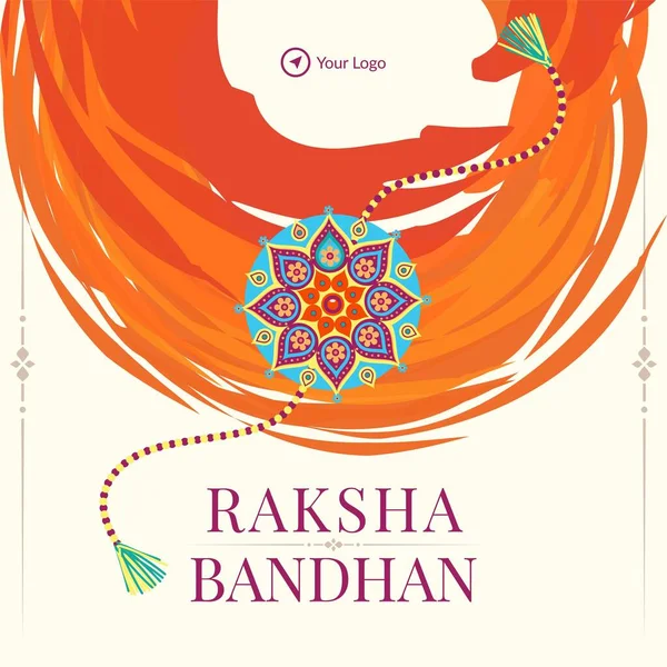 การออกแบบแบนเนอร ของเทศกาลศาสนาอ นเด ความส Raksha Bandhan เวกเตอร ภาพ ภาพประกอบสต็อก
