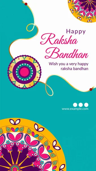 India Festival Religioso Feliz Raksha Bandhan Retrato Plantilla Diseño — Vector de stock