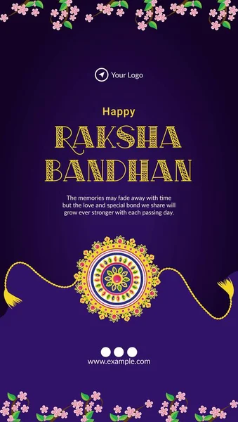 Festival Religieux Indien Heureux Modèle Portrait Raksha Bandhan — Image vectorielle