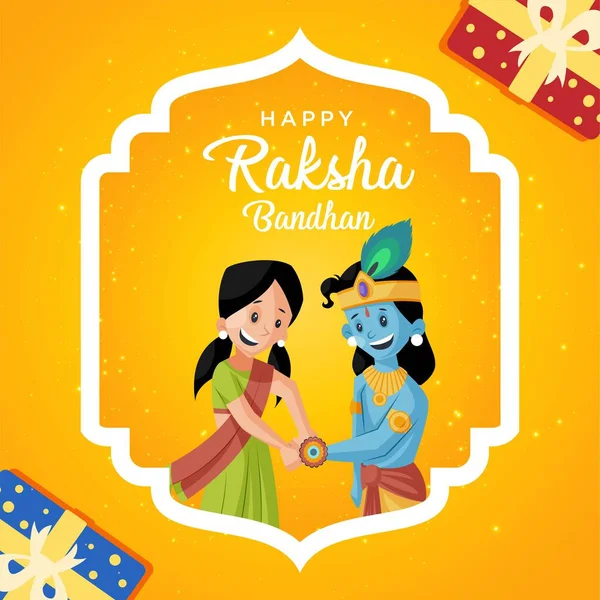 Banner Design Indické Tradiční Festival Šťastný Raksha Bandhan Šablony — Stockový vektor